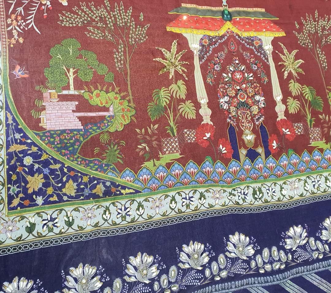 Hania amir Crimson replica By Saira Shakira replica 2022 in karachi fancy handwork collection master replica online best quality 2022 master replica bridal maxi 2022 chiffon wedding 2022 pakistani master king replica suit maxi