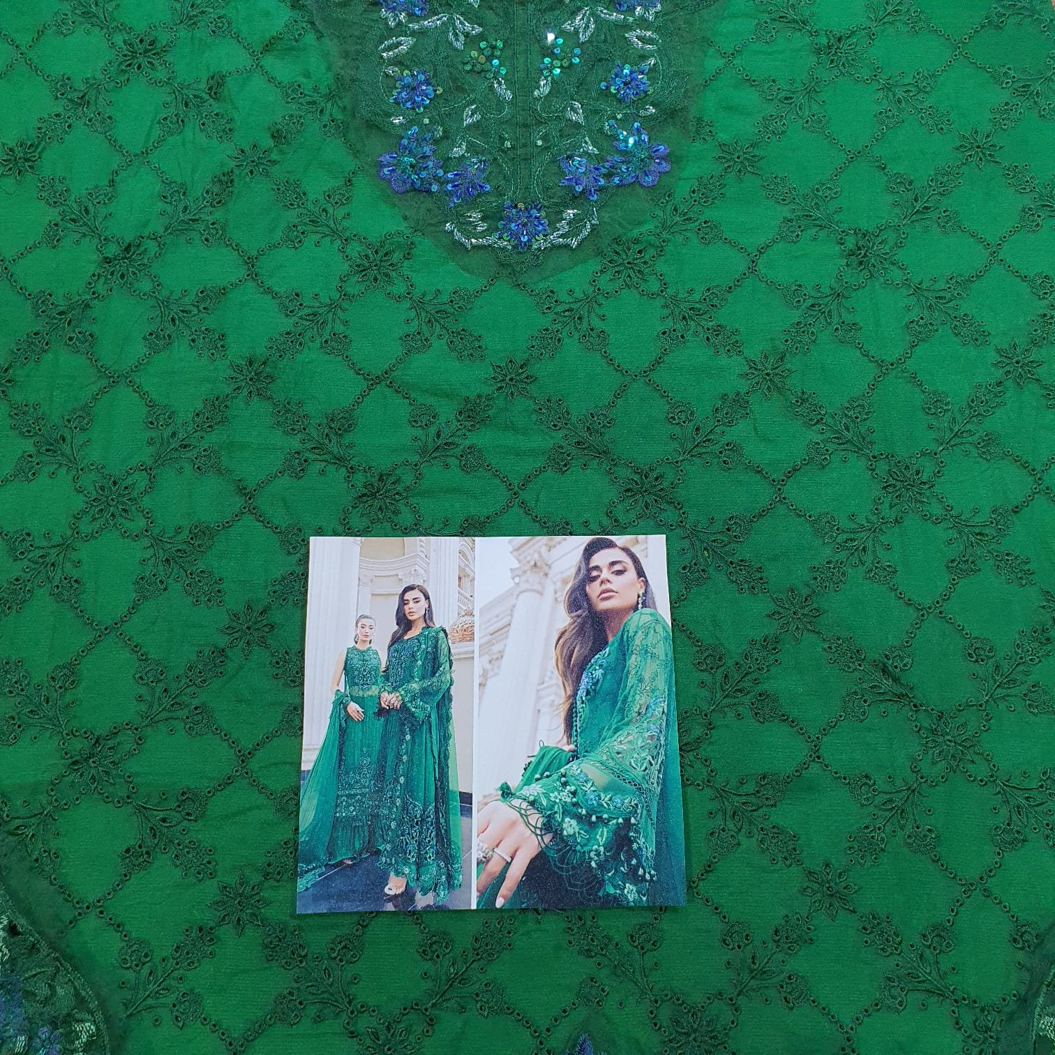 Maria b 2023 silk chiffon bottle green in karachi fancy handwork collection master replica online best quality 2022 master replica bridal maxi 2022 chiffon wedding 2022 pakistani master king replica suit maxi