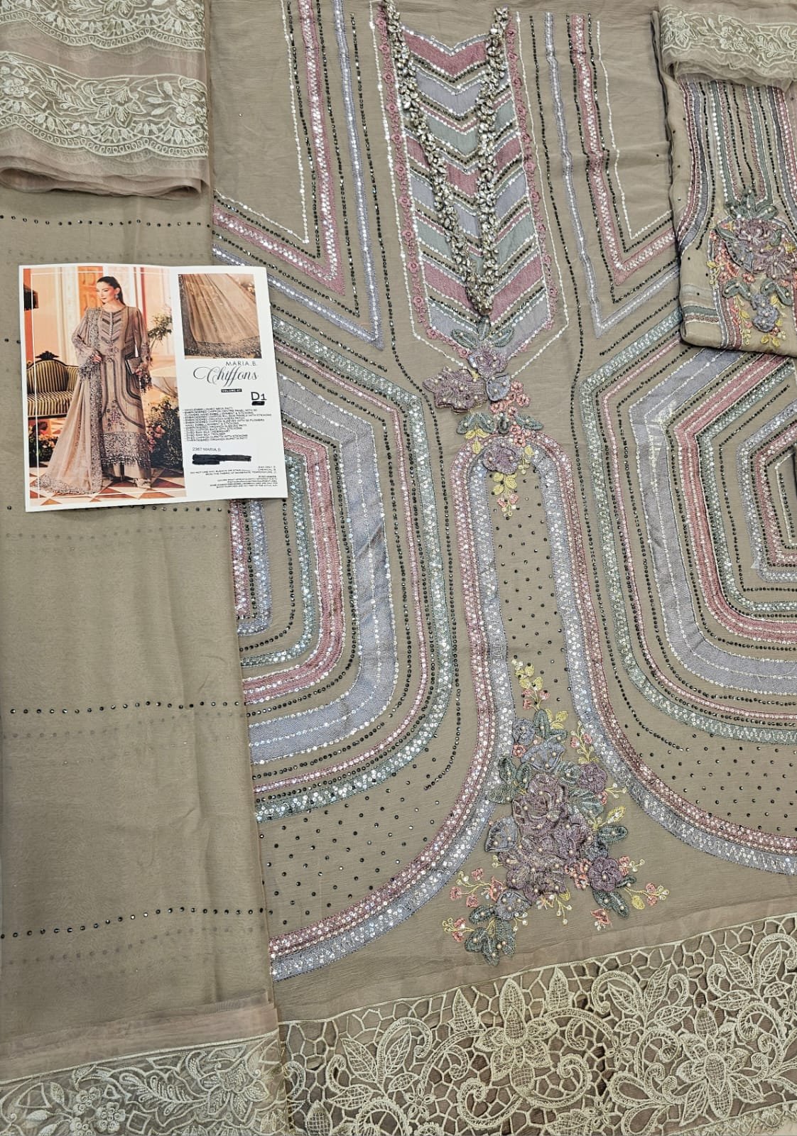 Maria b chiffon edition d01 master king replica in pakistan